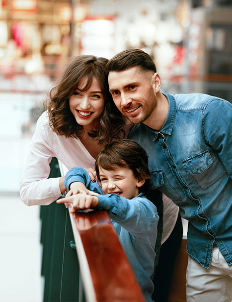 family in the mall