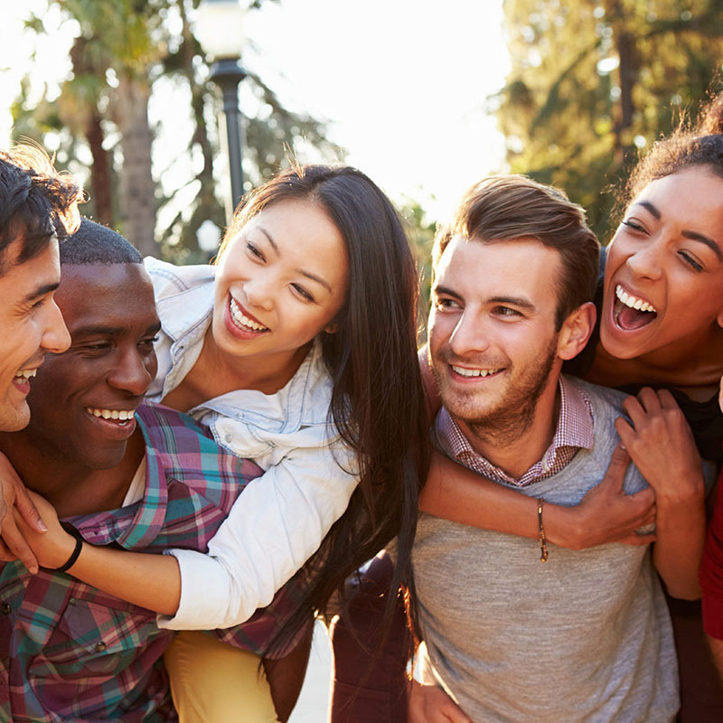 group of friends having fun